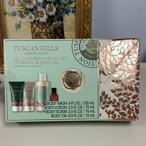 TUSCAN HILLS Unisex 4pc Luxury Body Care Gift Set Spearmint & Argan Oil